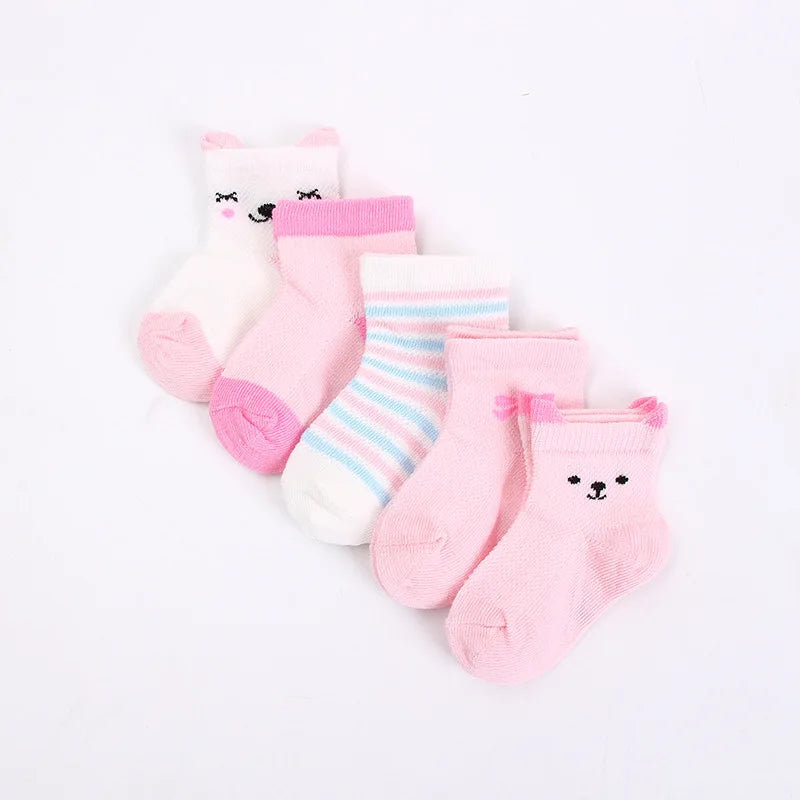 5 Pairs/Lot Baby Socks  For Newborns Infant Cute Cartoons Soft Cotton Socks Summer 0-24 Month Boy Girl Lovely Mesh Kids Gift CN