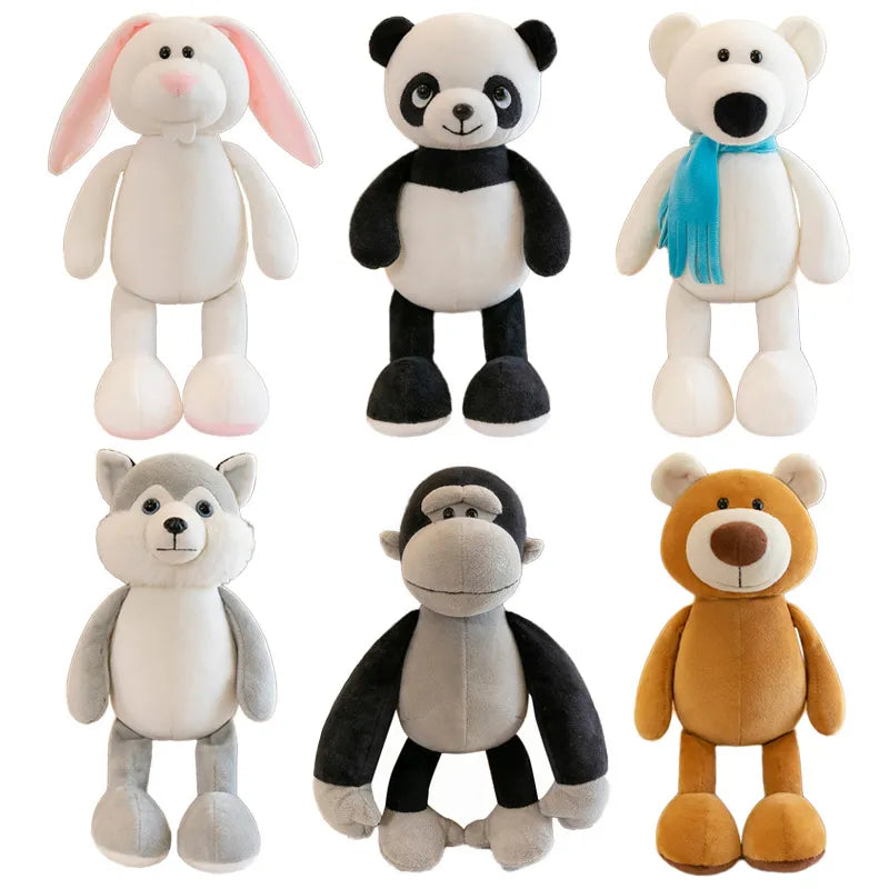 Stuffed Plush Animals Toys Soft Dolls Rabbit Dog Bear Wolf Model Children Gift Kawaii Baby Kids Hobbie Toys