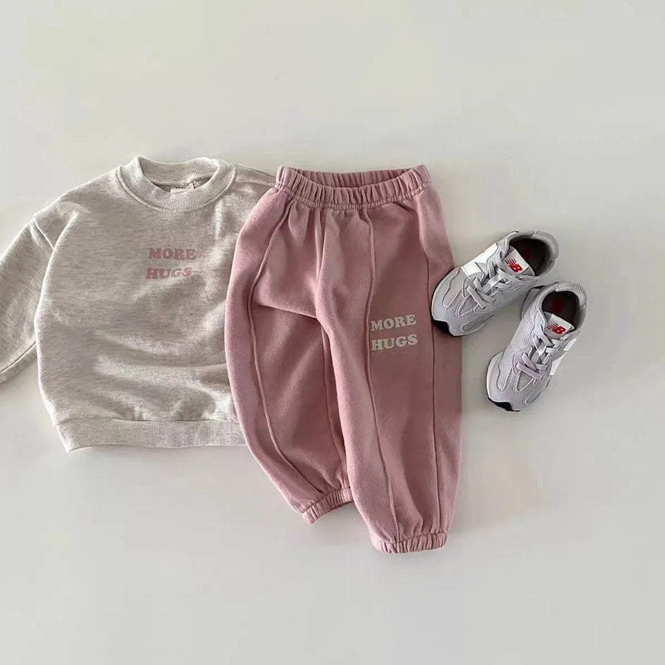 2023 Autumn New Baby Long Sleeve Clothes Set Boy Girl Letter Print Sweatshirt + Pants 2pcs Suit Infant Toddler Casual Outfits