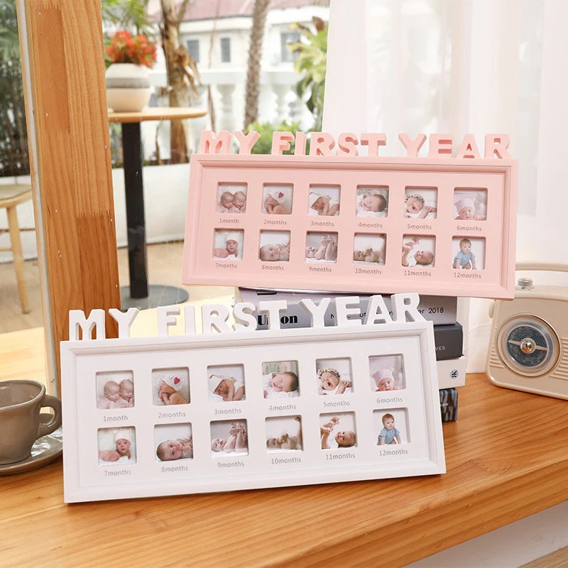 My First Year Baby Keepsake Frame 0-12 Months Pictures Photo Frame Souvenirs Kids Growing Memory Gifts