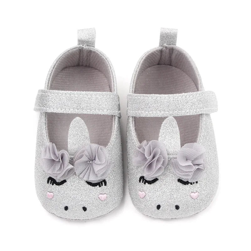 New Toddler Baby Girls Flower Unicorn Shoes Soft Sole Crib Shoes Spring Autumn First Walkers