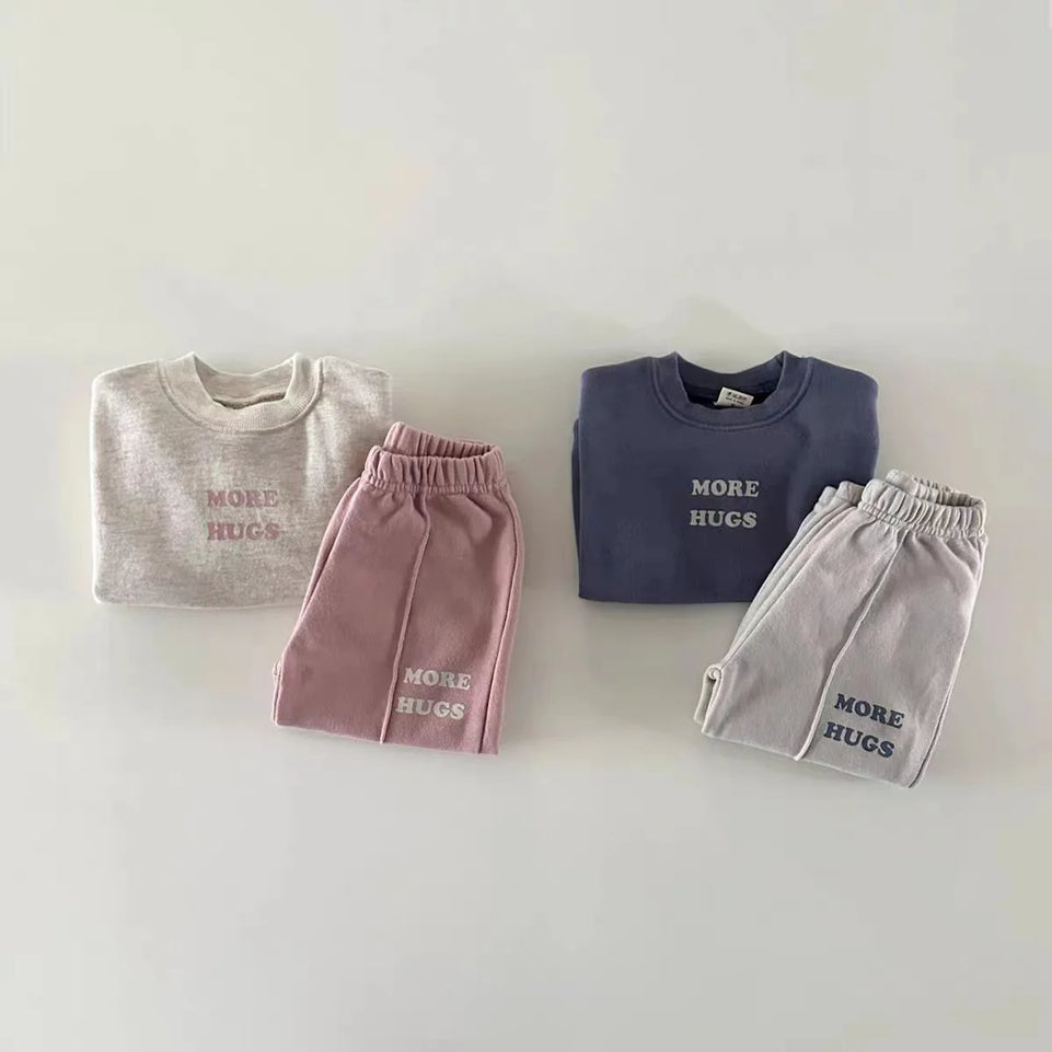 2023 Autumn New Baby Long Sleeve Clothes Set Boy Girl Letter Print Sweatshirt + Pants 2pcs Suit Infant Toddler Casual Outfits